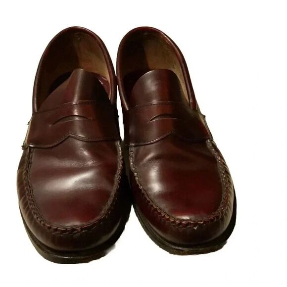 JOHNSTON MURPHY ARISTOCRAFT HEIDELBERG BURGUNDY LEATHER PENNY LOAFER SIZE 8 - Picture 1 of 8